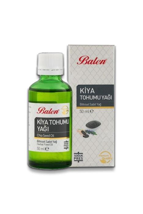 Balen Kiya (Chia) Tohumu Yağı Soğuk Pres 50 ml x 2 Adet