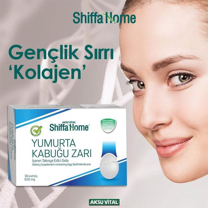 Aksu Vital Shiffa Home Yumurta Kabuğu Zarı 620 mg 30 Kap x 3 Adet