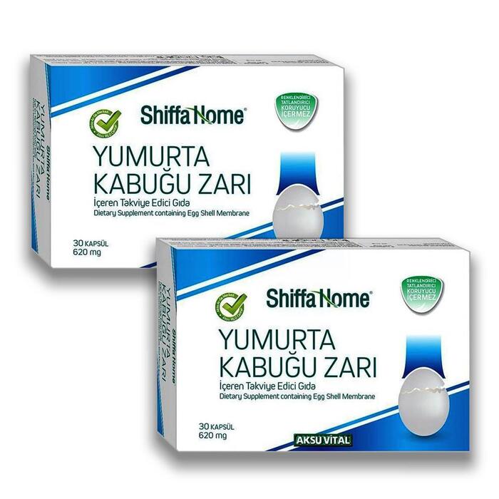 Aksu Vital Shiffa Home Yumurta Kabuğu Zarı 620 mg 30 Kap x 2 Adet