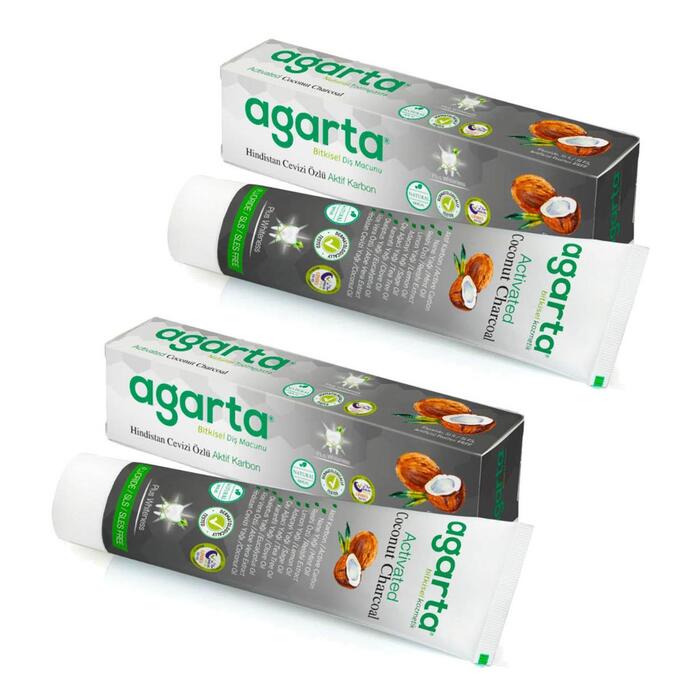 Agarta Hindistan Cevizi Özlü Aktif Karbon Diş Mac. 100 ml x 2 Adet