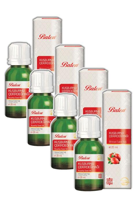 Balen Kuşburnu Çekirdeği Yağı Soğuk Pres 20 ml x 4 Adet