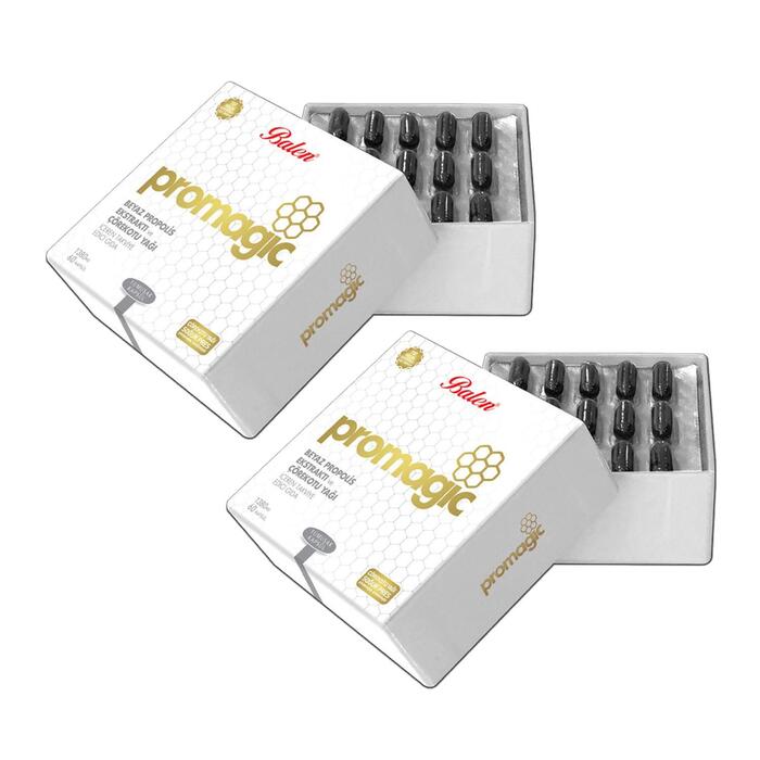 Balen Promagic Çörekotu Yağı Beyaz Propolis 60 Kapsül x 2 Adet