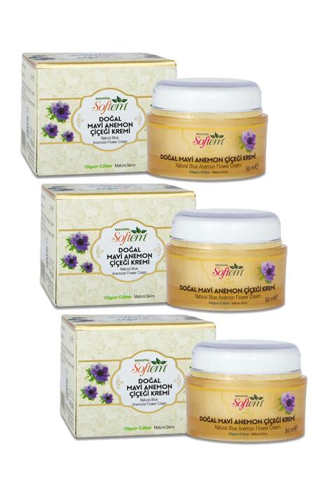 Softem Aksuvital Mavi Anemon Çiçeği Kremi 50 ml x 3 Adet