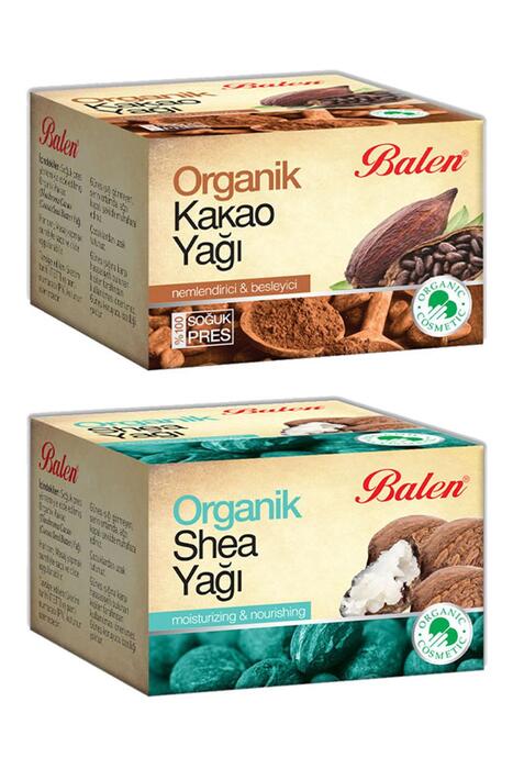 Balen Organik Shea Yağı 50 m l+ Organik Kakao Yağı 50 ml