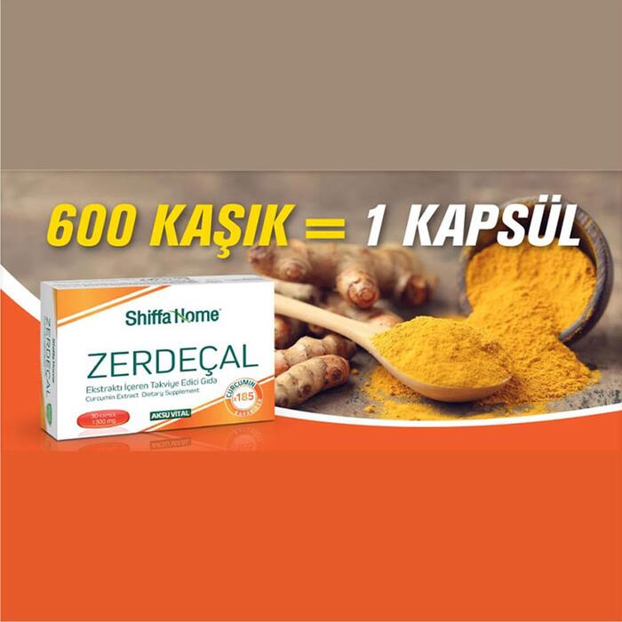 Aksuvital Shiffa Home Zerdeçal (Turmeric)1300 mg 30 Kap. x 2 Adet