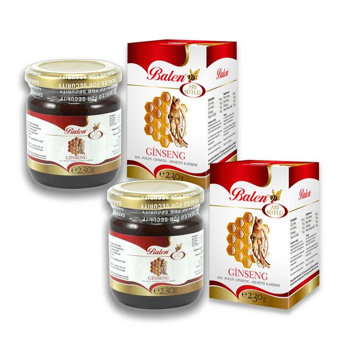 Balen Bal Polen Kırmızı Ginseng Arı Sütü Karışımı 2 x 230 gr