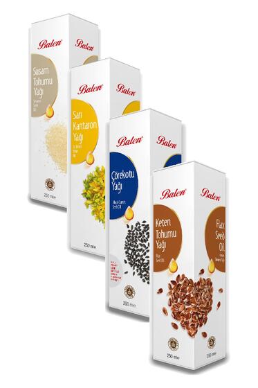 Balen 250 ml Çörekotu,Keten Tohumu,Susam,Sarı Kantaron Yağları