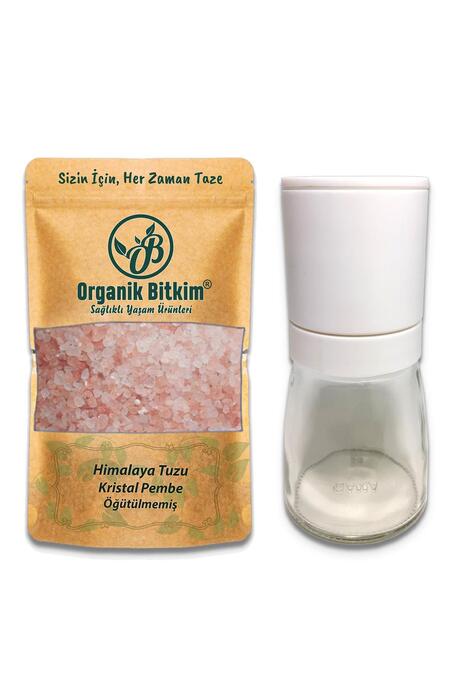 Organik Bitkim Himalaya Tuzu Kristal 1 kg+1 Değirmen Porselen Bıçaklı