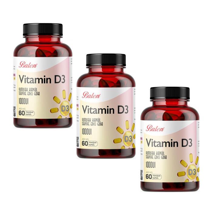 Balen Vitamin D3 450 Mg 60 Yumuşak Kapsül x 3 Adet