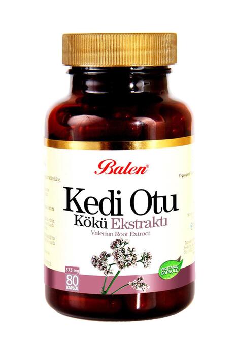 Balen Kedi Otu Kökü Ekstraktı (Valerian Root) 375 mg 80 Kapsül 3 Adet