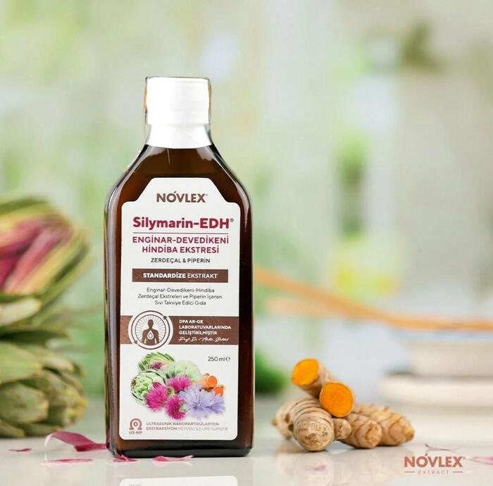 Novlex Silymarin-EDH Enginar (Artichoke), Devedikeni (Milk Thistle), Hindiba, Zerdeçal ve Piperin Ekstraktı (Ekstresi) İçeren Sıvı Takviye Edici Gıda