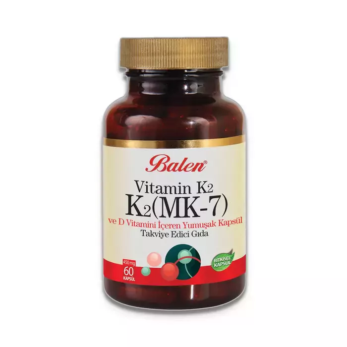 Balen K2 MK-7 Vitamin K2 ve D Vitamini 450 mg 60 Kapsül x 3 Adet