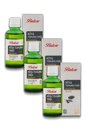 Balen Kiya (Chia) Tohumu Yağı Soğuk Pres 50 ml x 3 Adet