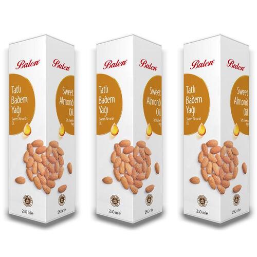 Balen Tatlı Badem Yağı Soğuk Pres 3 x 250 ml