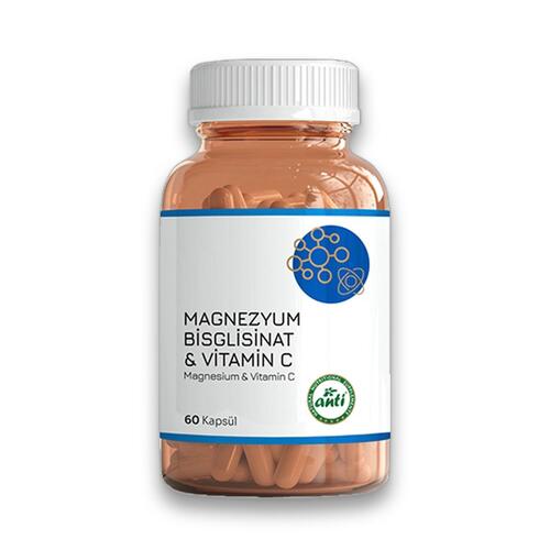 Anti Magnezyum Bisglisinat & Vitamin C 60 Kapsül x 2 Adet