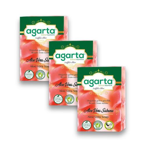 Agarta El Yapımı Doğal Aloe Vera Sabunu 150 gr x 3 Adet