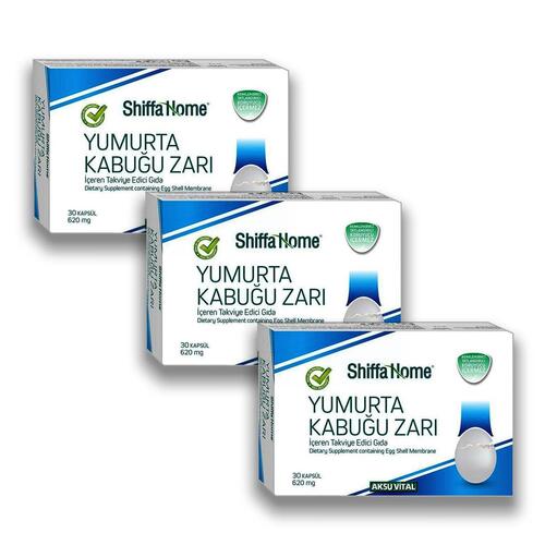 Aksu Vital Shiffa Home Yumurta Kabuğu Zarı 620 mg 30 Kap x 3 Adet