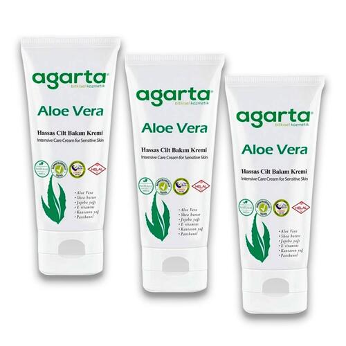 Agarta Doğal Aloe Vera Nemlendirici Cilt Kremi 75 ml x 3 Adet