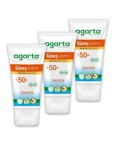 Agarta Doğal SPF 50+  Güneş Kremi 100 ml x 3 Adet