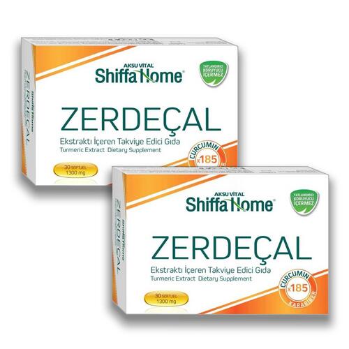 Aksuvital Shiffa Home Zerdeçal (Turmeric)1300 mg 30 Kap. x 2 Adet