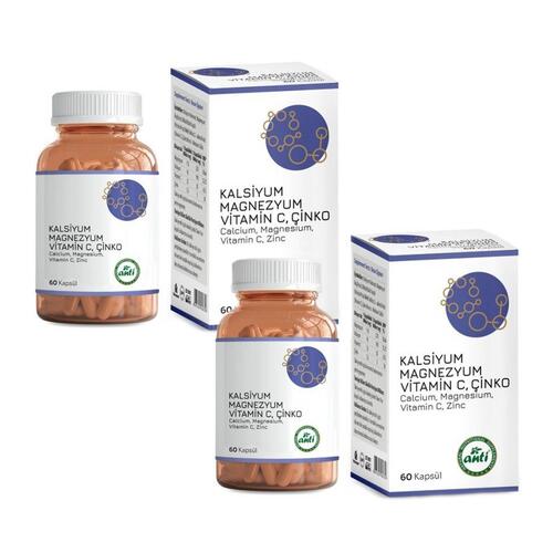 Anti MASC Kalsiyum & Magnezyum & Vitamin-C & Çinko 2 x 60 Kapsül