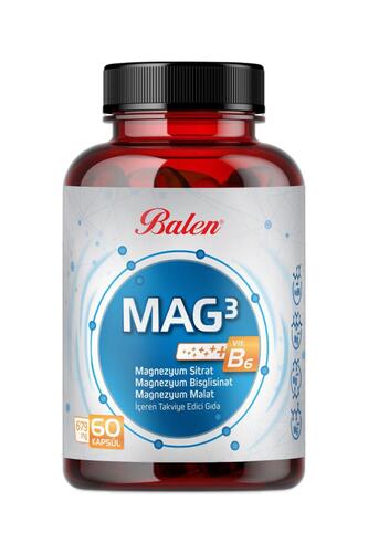 Balen Mag 3 Magnezyum Sitrat & Bisglisinat & Malat 679 mg 60 Kap. x 3 Adet