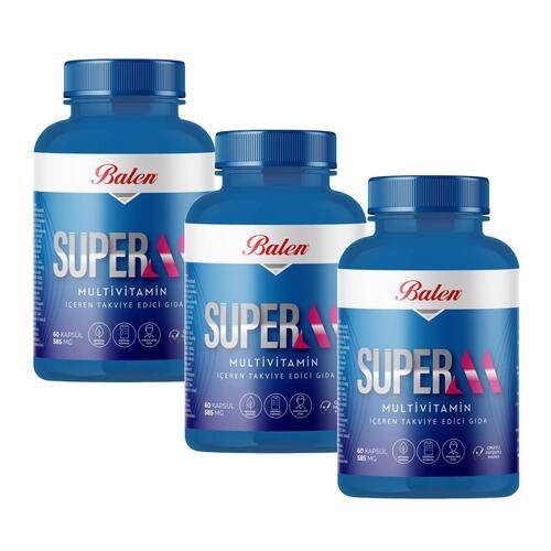 Balen Süper-M Multivitamin Kapsül 585 mg 60 kapsül x 3 Adet