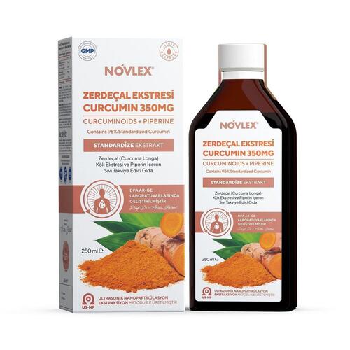 Novlex Zerdeçal - Curcumin (Turmeric) ve Piperin Ekstraktı (Ekstresi) İçeren Sıvı Takviye Edici Gıda 250 ml