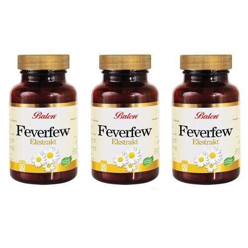 Balen Feverfew Ekstrakt (Gümüş Düğme Çiçeği) 455 Mg 80 Kapsül x 3 Adet