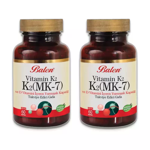 Balen K2 MK-7 Vitamin K2 ve D Vitamini 450 mg 60 Kapsül x 2 Adet