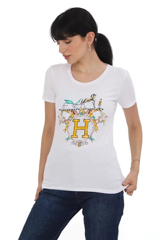 Pachie H Baskılı Beyaz T-shirt (PC0036)