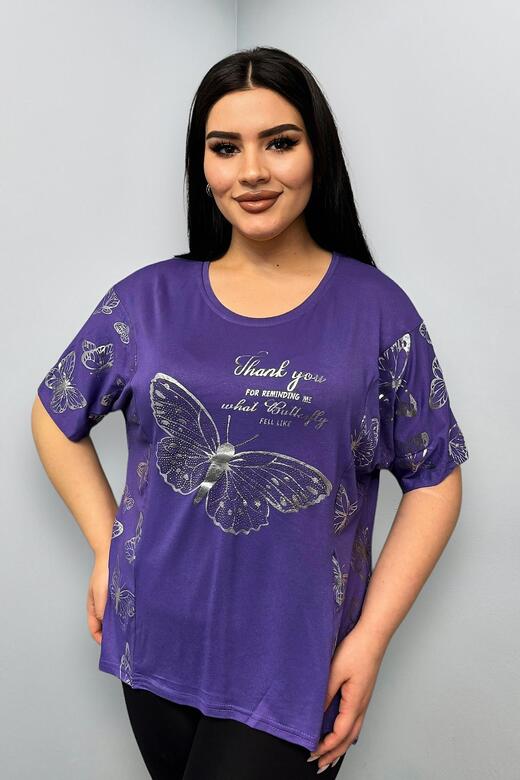 Pachie Kelebek Desenli Mor Renk shirt (PCB022)