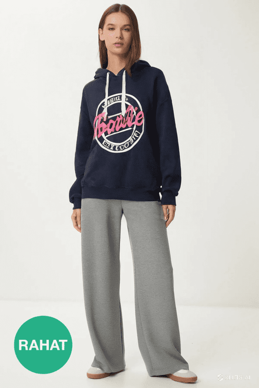 Pachie Kapüşonlu Ön Baskılı Kadın Sweatshirt (PCST093)