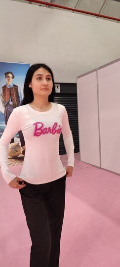 Pachie Barbie Yazılı Beyaz Uzun Kollu Bluz (PCABB004)