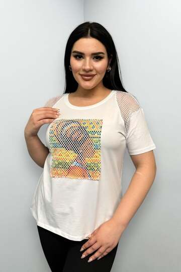 Pachie Transpan Kol Detaylı Beyaz Renk shirt (PCB030)