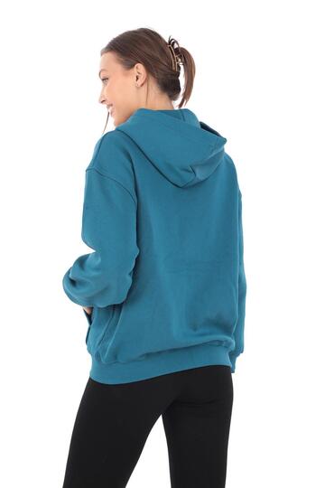 Pachie Kapüşonlu Cepli Mavi Renk Üç İplik Sweatshirt (PCST041)