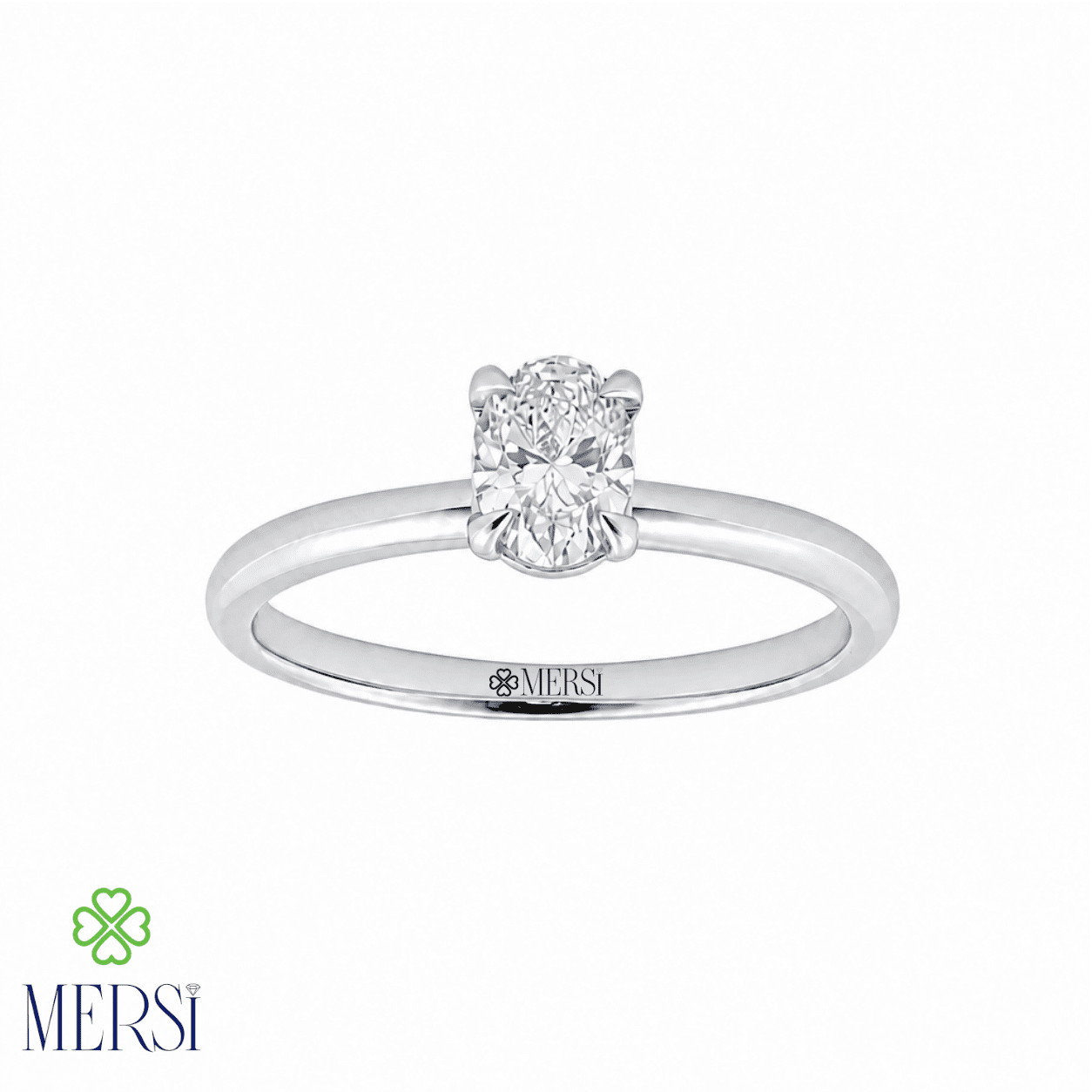 0.50 Karat Pırlanta Oval Tektaş Yüzük