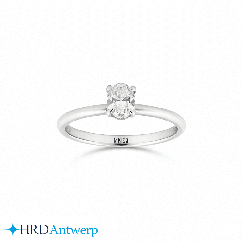 0.50 Karat Pırlanta Oval Tektaş Yüzük HRD