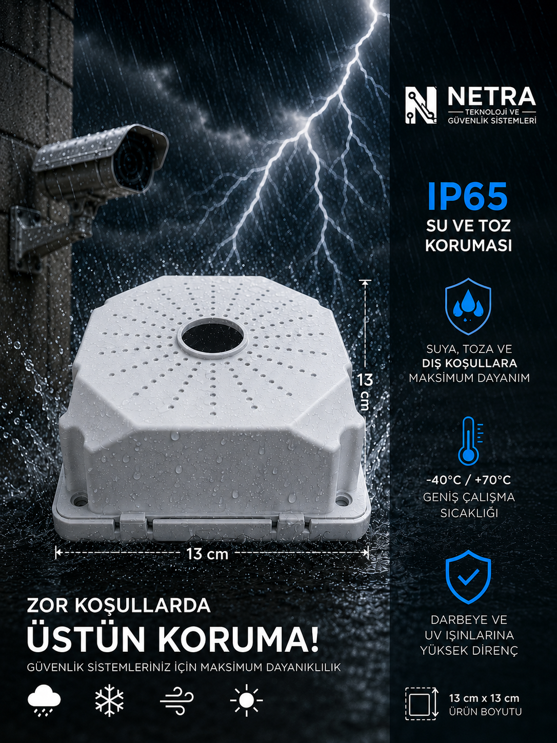10 Adet Kilitli Kamera Montaj Buatı Kare Büyük Boy Buat, Taban Dahil 13cm X 13cm 185GR