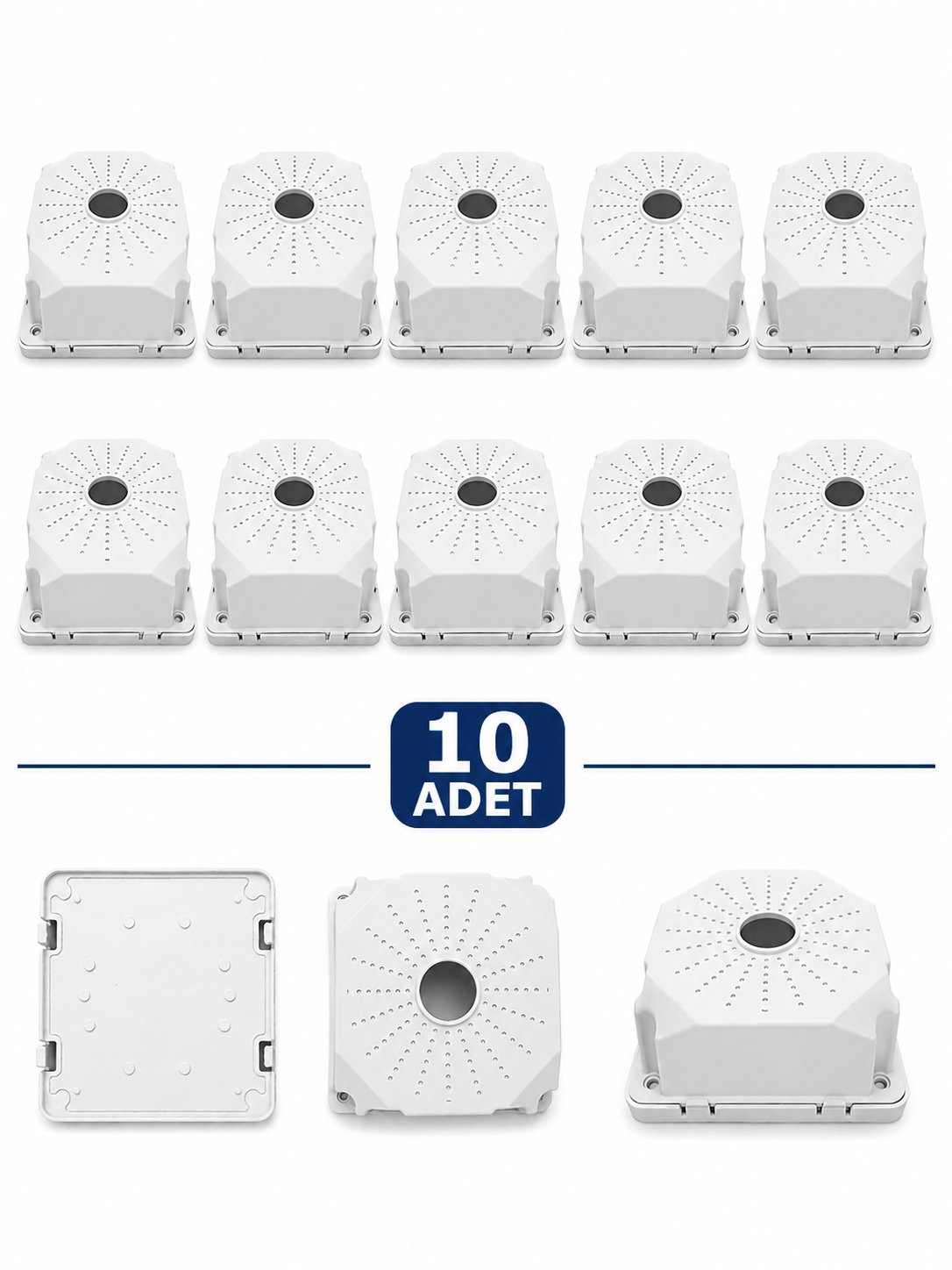 10 Adet Kilitli Kamera Montaj Buatı Kare Büyük Boy Buat, Taban Dahil 13cm X 13cm 185GR