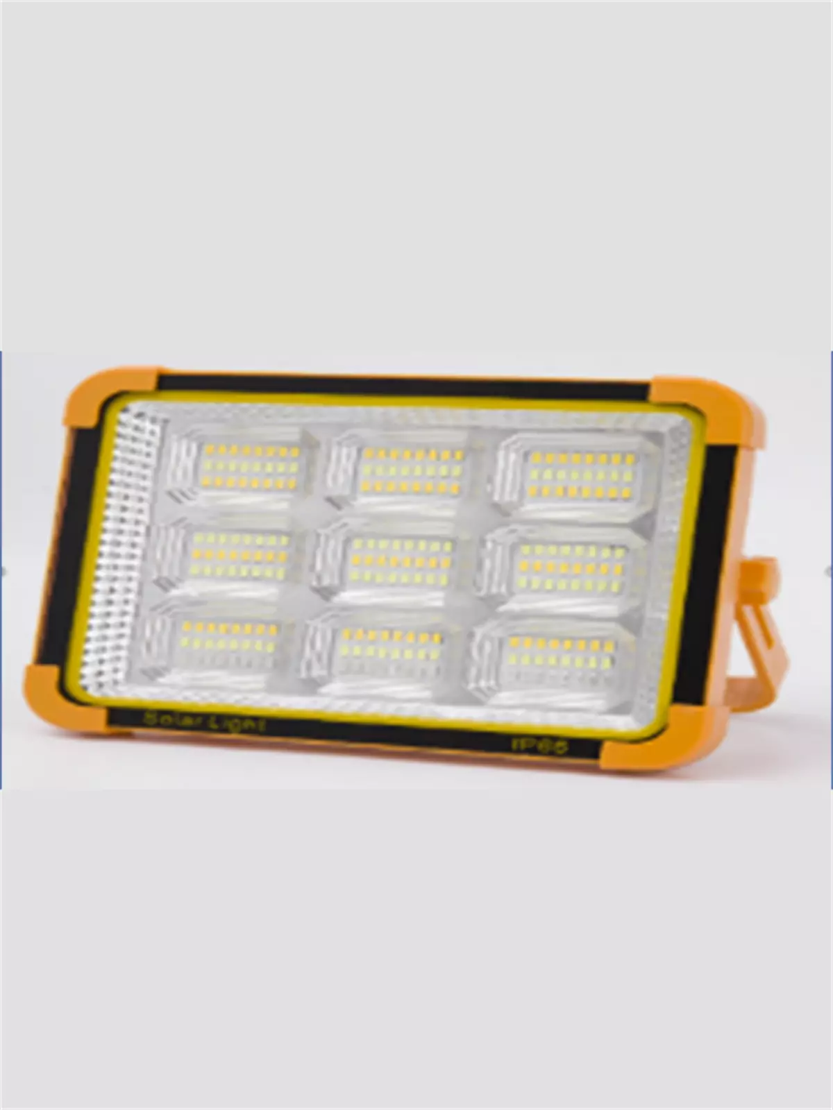 100w Kare Led Projektör Beyaz -sarı Işık Çakar Modlu Güneş Enerjili