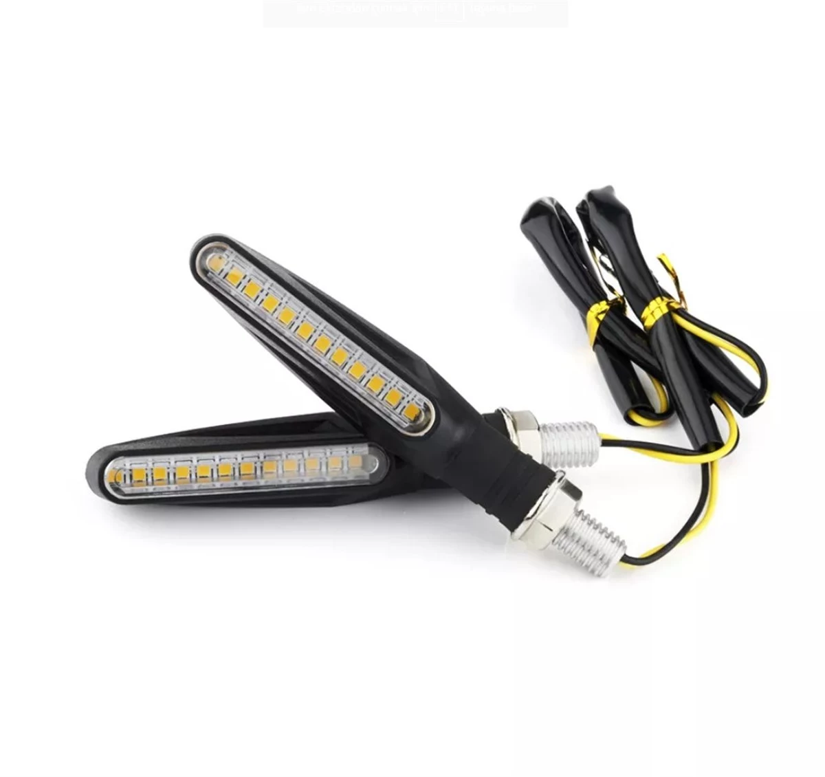 12 Led Motosiklet Sinyal Takımı Sarı Renk Kayar DRL Sinyal Farı Seti