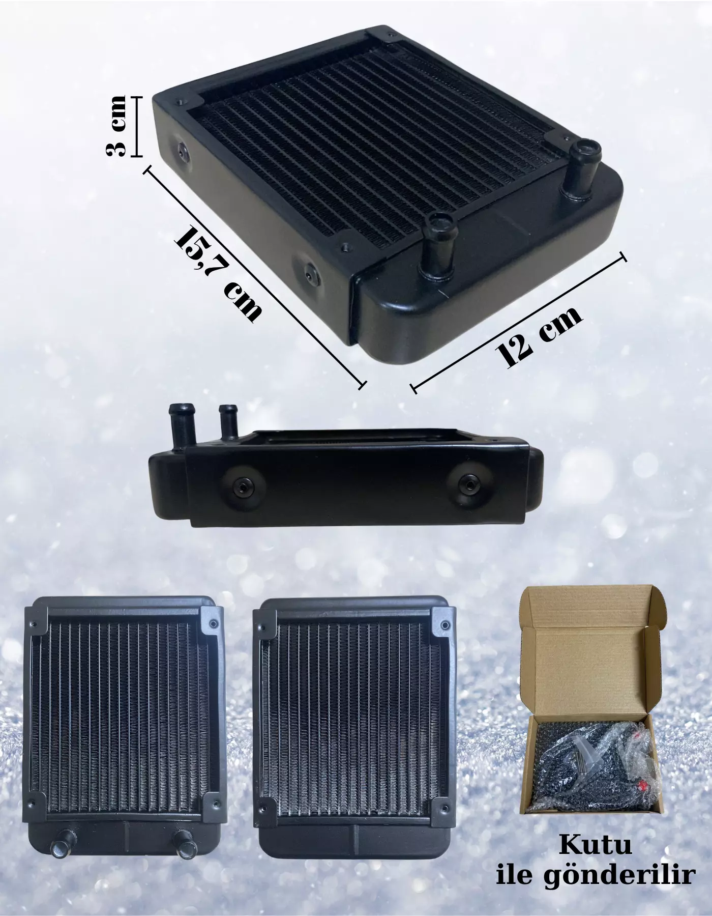 120mm Alüminyum Cpu Su Soğutma Radyatörü 18 Tüplü