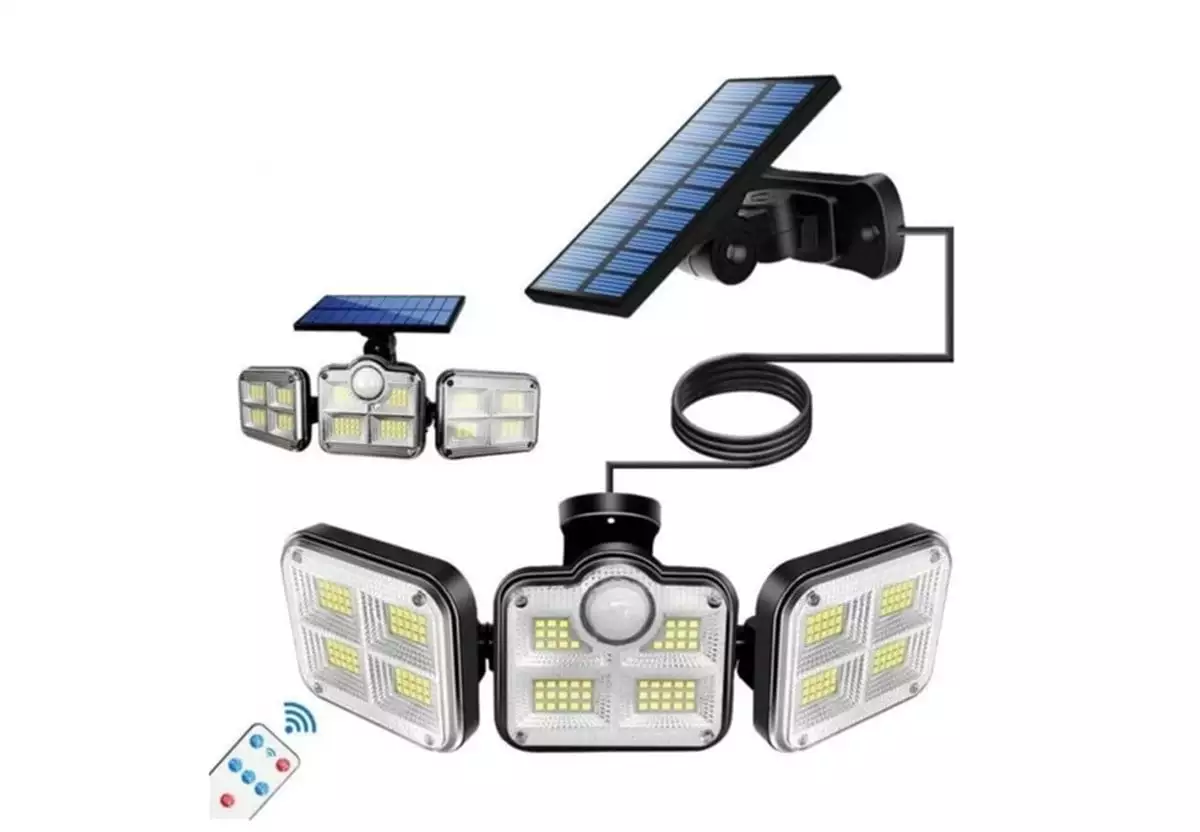 122 Led Solar Uzaktan Kumandalı 3 Modlu Bahçe Garaj Lambası