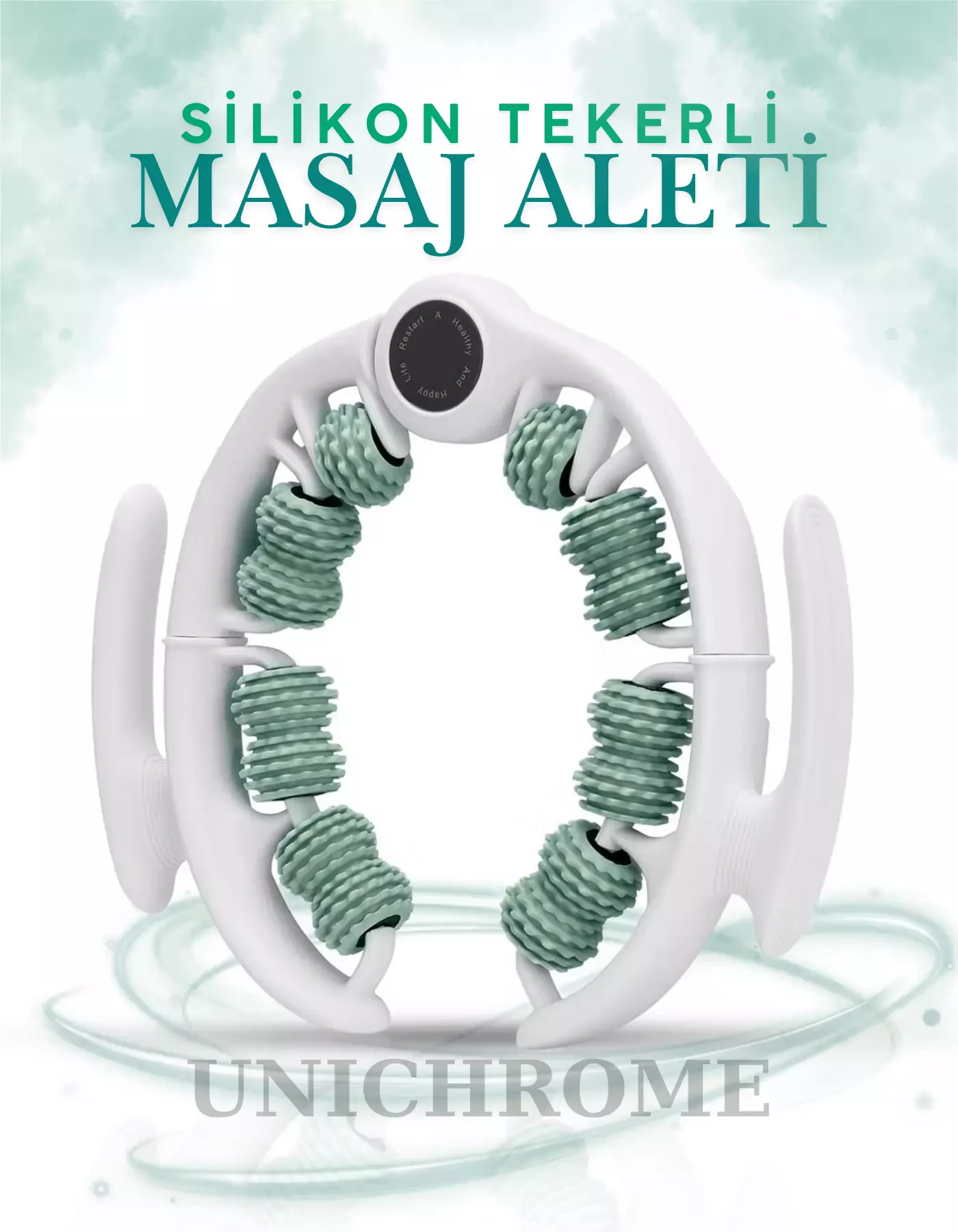 14 Tekerli Kas Gevşetici Sıkılaştırıcı Masaj Aleti Ayarlanabilir Lenf Drenaj Bacak Kol Selülit Yeşil