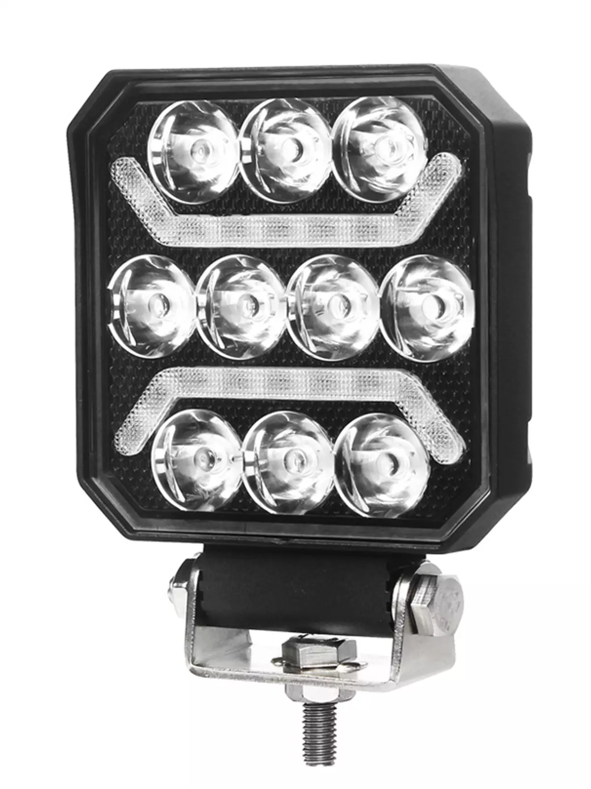 15W Kare 10 Ledli Beyaz – Amber Sis Farı Off Road Çalışma Tekne Lambası