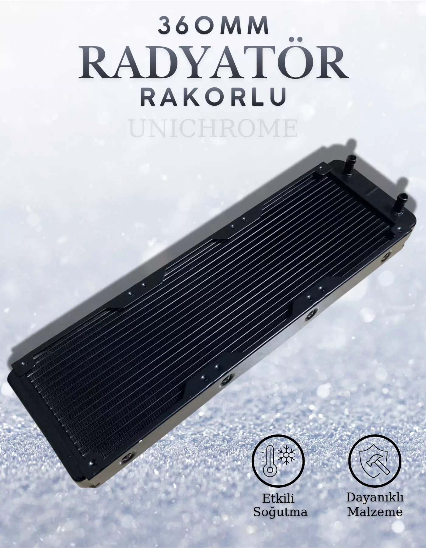 18 Tüplü  360mm Alüminyum CPU Su Soğutma Radyatörü