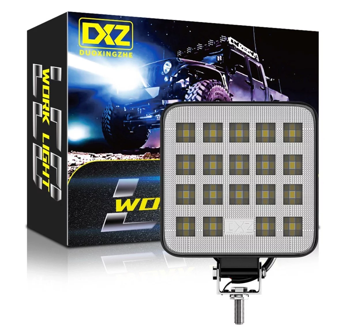 19 LED Kare Off Road Tekne Çalışma Lambası Spot Lambası 6500K