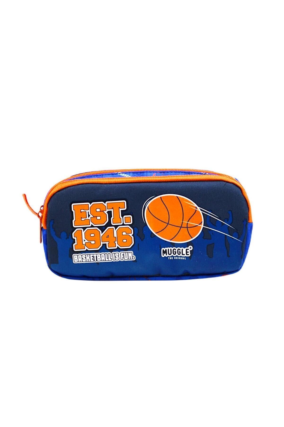 2 Bölmeli Basket İs Fun Kalem Çantası Mavi MU-9192