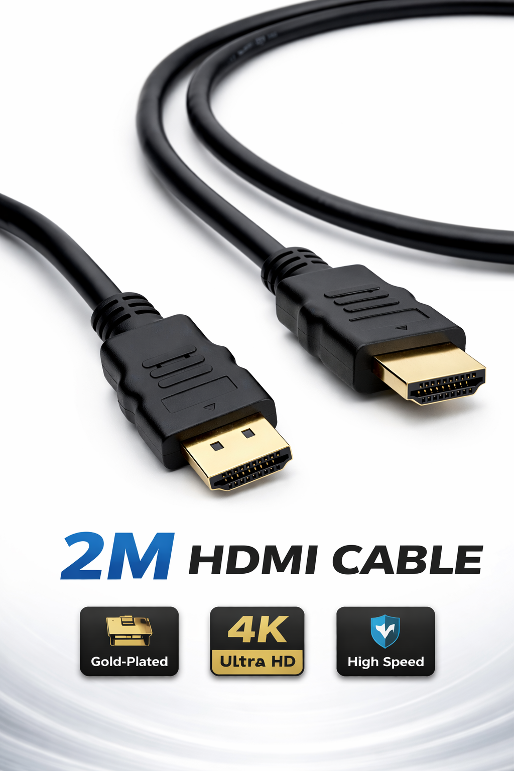2 Metre HDMI V1.4 Kablo 4K 3D Full HD - TV, Monitör, PS, Xbox, Laptop Uyumlu Copy
